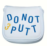 Premium Broderat Vitt PU-läder Golf Putter Headcover – “Do Not 3 Putt”
