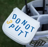 Premium Broderat Vitt PU-läder Golf Putter Headcover – “Do Not 3 Putt”