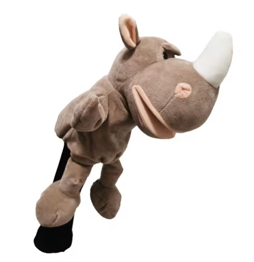 Noshörning Driver Headcover – Rolig och skyddande golfklubbsöverdrag i plysch för drivers