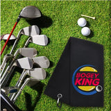 Mikrofiber Golfhandduk med Brodyr – Waffle Struktur, Karbinhake & Trippelvik – 40x60 cm